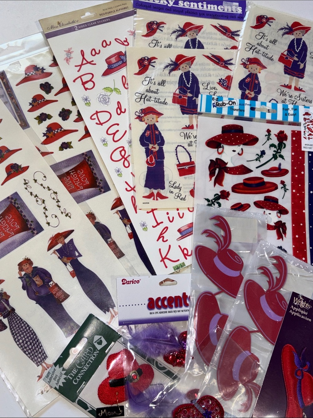 Red Hat Society Stickers Scrapbook Set Red Hat Society Scrapbook Embellishments